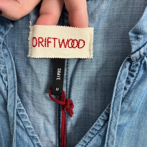 NWT Driftwood Shaye Chambray Embroidered Dress Tunic Sz M - Picture 9 of 10